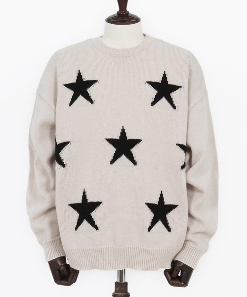 CAMBIO(カンビオ)の「mn3136- Mid Guge Star Pattern Jacquard Knit Pullover スター柄セーター(ニット/セーター・メンズ・チャコールグレー/アイボリー/ブラック/ミックスグレー・S/M/L)」の22枚目の写真