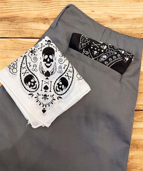 80s'ビンテージスパイダースカルバンダナ古着バイカーロカビリー 80s´ビンテージスパイダースカルバンダナ古着バイカーロカビリー