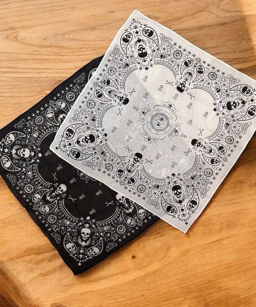 セール】ヴィンテージ 加工 スカル ペイズリー バンダナ