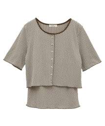 earth music&ecology | SET2点ギンガムメロ－カーデ＋リボンタンク(Tシャツ/カットソー)