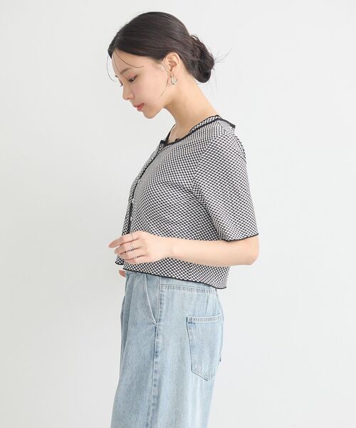 earth music&ecology（アースミュージックアンドエコロジー）の「SET2点ギンガムメロ－カーデ＋リボンタンク（Tシャツ/カットソー・レディース・ブラウン/レッド/ブラック・FREE）」の13枚目の写真