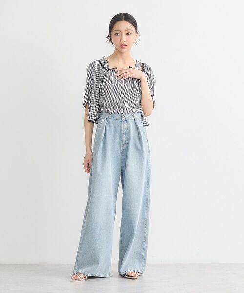 earth music&ecology（アースミュージックアンドエコロジー）の「SET2点ギンガムメロ－カーデ＋リボンタンク（Tシャツ/カットソー・レディース・ブラウン/レッド/ブラック・FREE）」の17枚目の写真