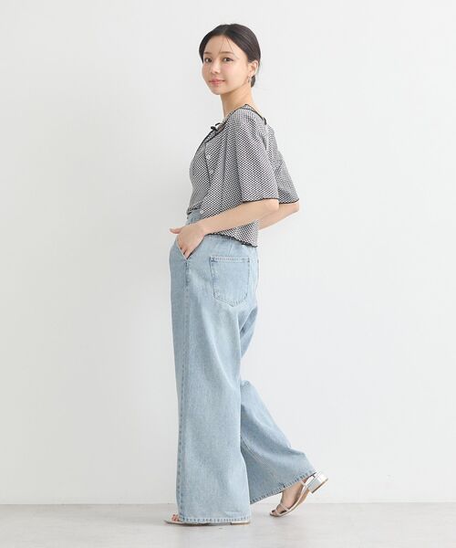 earth music&ecology（アースミュージックアンドエコロジー）の「SET2点ギンガムメロ－カーデ＋リボンタンク（Tシャツ/カットソー・レディース・ブラウン/レッド/ブラック・FREE）」の18枚目の写真