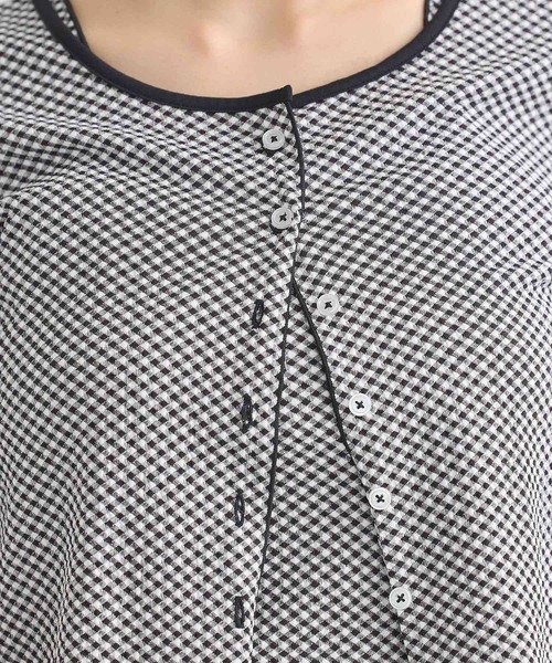 earth music&ecology（アースミュージックアンドエコロジー）の「SET2点ギンガムメロ－カーデ＋リボンタンク（Tシャツ/カットソー・レディース・ブラウン/レッド/ブラック・FREE）」の20枚目の写真