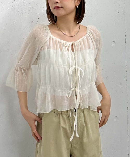 alice auaa 楊柳ブラウス 激レア 生成 楊柳シアーフラワープリント