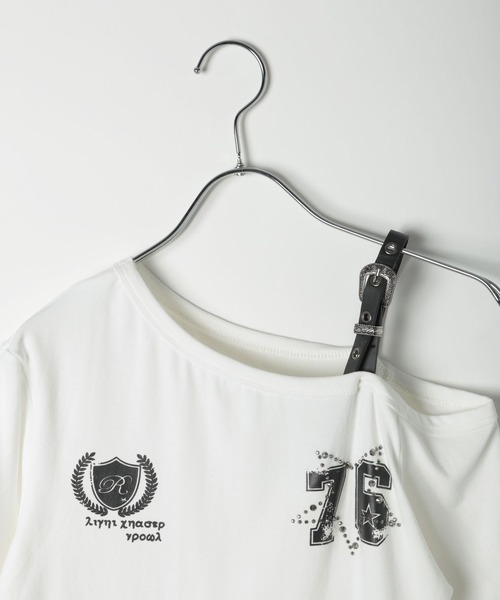 3.3 Field Trip (3.3フィールドトリップ)の「3.3 Field Trip/ロゴカタベルトT(Tシャツ/カットソー・レディース・ホワイト/ベージュ/チャコール・FREE)」の12枚目の写真