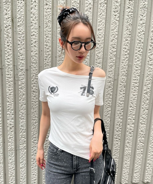 3.3 Field Trip (3.3フィールドトリップ)の「3.3 Field Trip/ロゴカタベルトT(Tシャツ/カットソー・レディース・ホワイト/ベージュ/チャコール・FREE)」の15枚目の写真