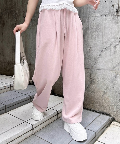 INGNI（イング）の「【WEB限定】イージースウェットパンツ（スウェットパンツ・レディース・ピンク/ブラック/オフホワイト/グレー・FREE）」の4枚目の写真