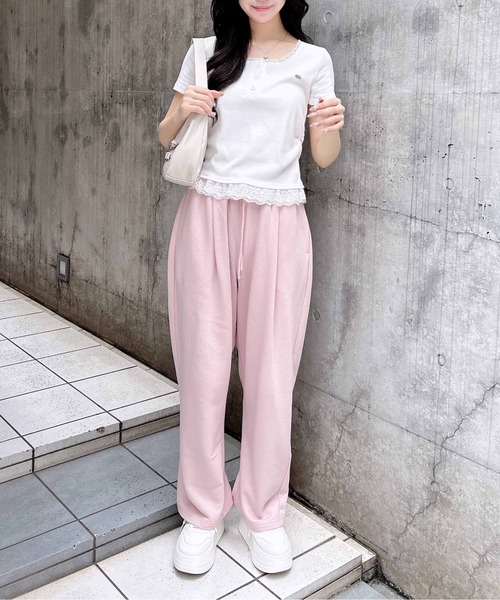 INGNI（イング）の「【WEB限定】イージースウェットパンツ（スウェットパンツ・レディース・ピンク/ブラック/オフホワイト/グレー・FREE）」の22枚目の写真