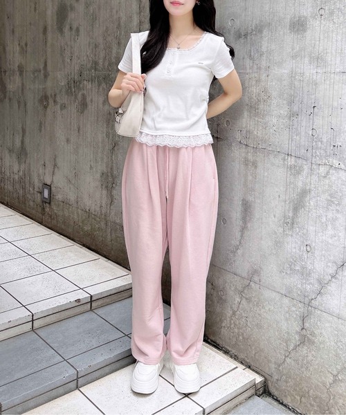 INGNI（イング）の「【WEB限定】イージースウェットパンツ（スウェットパンツ・レディース・ピンク/ブラック/オフホワイト/グレー・FREE）」の21枚目の写真