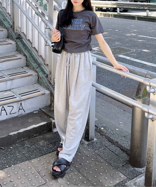 INGNI（イング）の「【WEB限定】イージースウェットパンツ（スウェットパンツ・レディース・ピンク/ブラック/オフホワイト/グレー・FREE）」の5枚目の写真