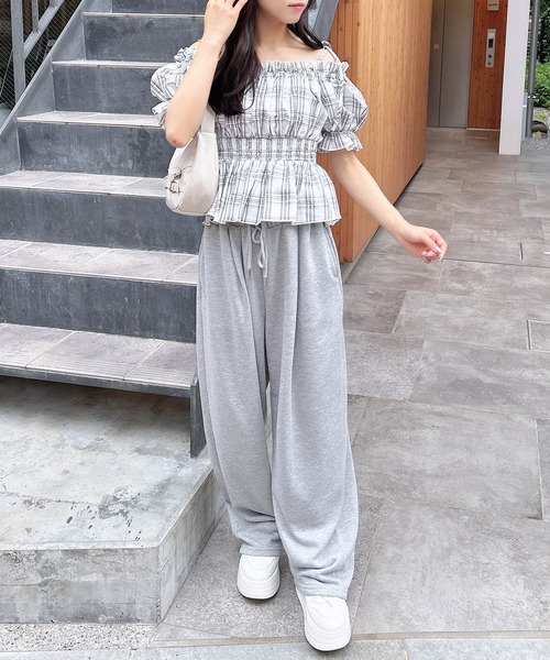 INGNI（イング）の「【WEB限定】イージースウェットパンツ（スウェットパンツ・レディース・ピンク/ブラック/オフホワイト/グレー・FREE）」の8枚目の写真