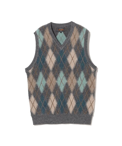 BEAMS PLUS(ビームスプラス)の「アーガイル パターン アルパカ ニットベスト(ベスト・メンズ・グレー/ブラック・XL/L/M/S)」の12枚目の写真