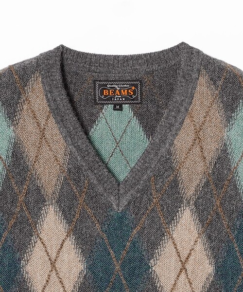 BEAMS PLUS(ビームスプラス)の「アーガイル パターン アルパカ ニットベスト(ベスト・メンズ・グレー/ブラック・XL/L/M/S)」の13枚目の写真