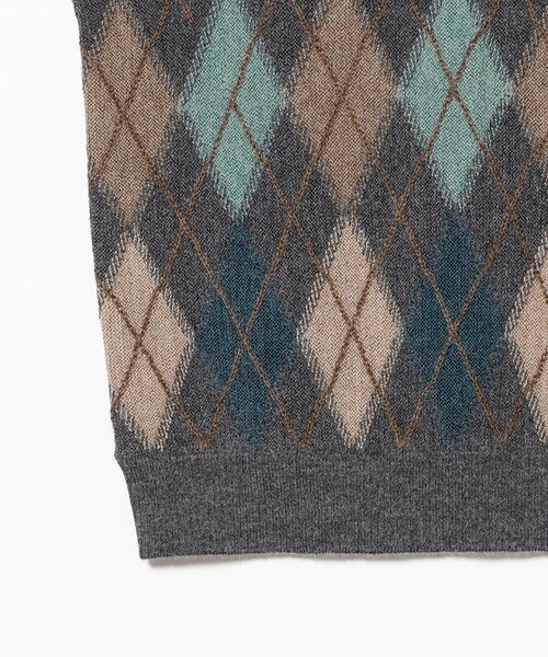 BEAMS PLUS(ビームスプラス)の「アーガイル パターン アルパカ ニットベスト(ベスト・メンズ・グレー/ブラック・XL/L/M/S)」の14枚目の写真