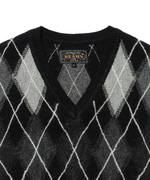BEAMS PLUS(ビームスプラス)の「アーガイル パターン アルパカ ニットベスト(ベスト・メンズ・グレー/ブラック・XL/L/M/S)」の18枚目の写真