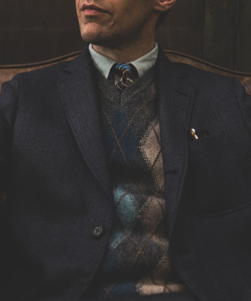 BEAMS PLUS(ビームスプラス)の「アーガイル パターン アルパカ ニットベスト(ベスト・メンズ・グレー/ブラック・XL/L/M/S)」の1枚目の写真