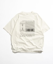 Adoon plain（アドーンプレーン）の「Geometric Skyline Drawcord T-Shirt / ジオメトリック＆スカイラインドローコードTシャツ（Tシャツ/カットソー）」