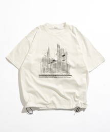 Adoon plain(Ah[v[)Geometric Skyline Drawcord T-Shirt / WIgbNXJCCh[R[hTVc(TVc/Jbg\[)