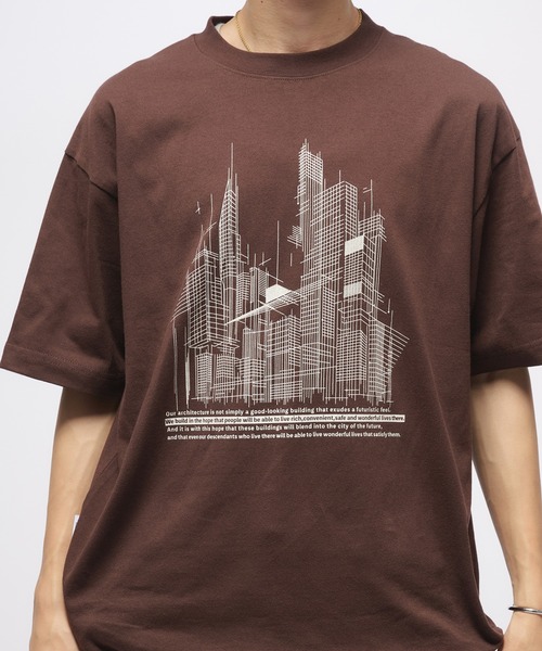 セール】Geometric Skyline Drawcord T-Shirt / ジオメトリック