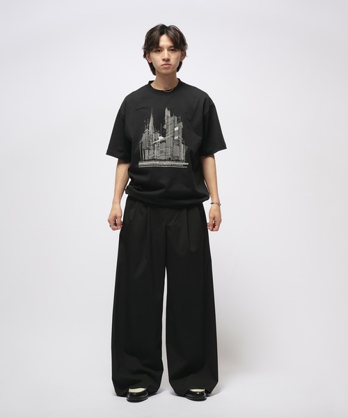SOLD OUT♡ゆったりロゴカットソー セール】Geometric Skyline Drawcord T-Shirt / ジオメトリック
