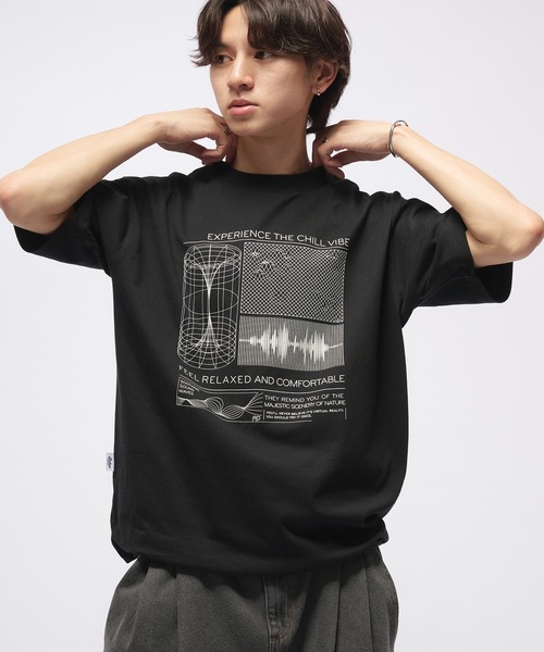 セール】Geometric Skyline Drawcord T-Shirt / ジオメトリック