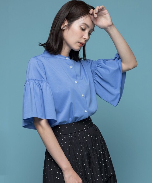 組曲 L(クミキョク オオキイサイズ)の「ギャザースリーブクリア カットソー(Tシャツ/カットソー・レディース・ライトグレー系/ブラック系/ライラック系・7/6)」の17枚目の写真