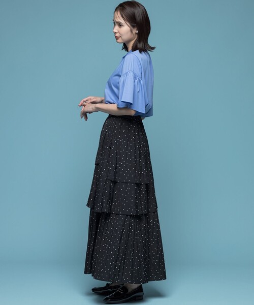 組曲 L(クミキョク オオキイサイズ)の「ギャザースリーブクリア カットソー(Tシャツ/カットソー・レディース・ライトグレー系/ブラック系/ライラック系・7/6)」の21枚目の写真