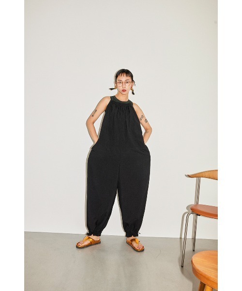 サロペット・オーバーオール・オールインワン OMMO VOLUME HEM GATHER ALL IN ONE セール】VOLUME HEM GATHER ALL IN ONE（つなぎ/オールインワン