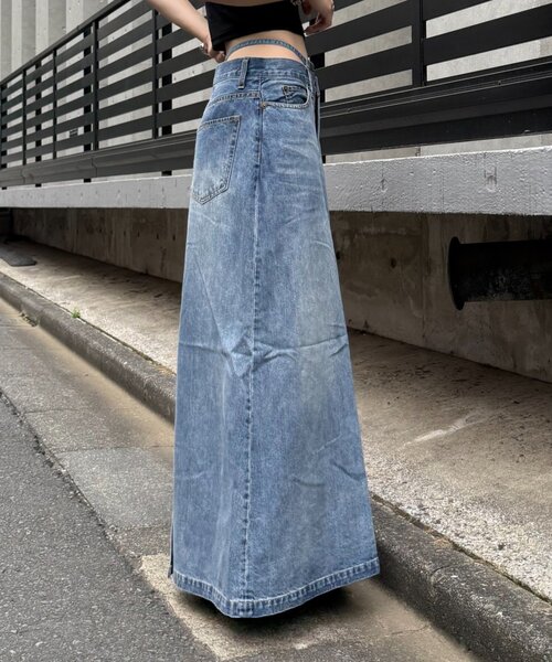 Lui's（ルイス）の「デニムウエストベルトロングスカート（デニムスカート・レディース・ブルー/インディゴブルー・38/36）」の16枚目の写真