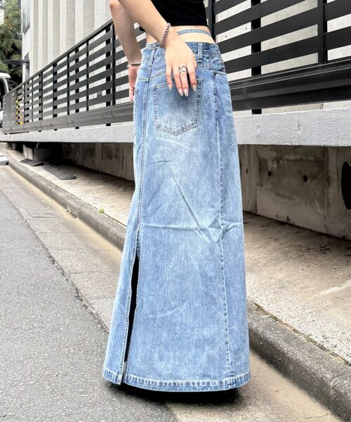 Lui's（ルイス）の「デニムウエストベルトロングスカート（デニムスカート・レディース・ブルー/インディゴブルー・38/36）」の17枚目の写真