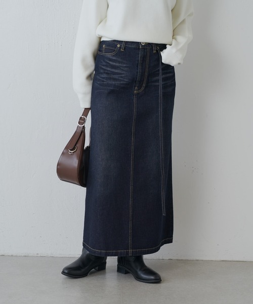 Lui's（ルイス）の「デニムウエストベルトロングスカート（デニムスカート・レディース・ブルー/インディゴブルー・38/36）」の2枚目の写真