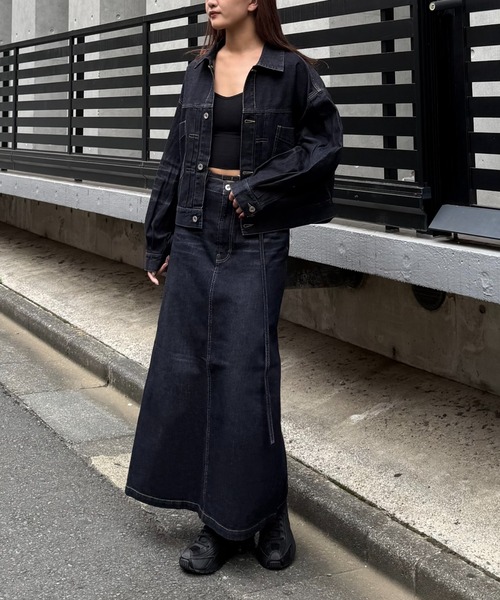 Lui's（ルイス）の「デニムウエストベルトロングスカート（デニムスカート・レディース・ブルー/インディゴブルー・38/36）」の4枚目の写真