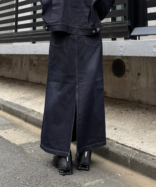 Lui's（ルイス）の「デニムウエストベルトロングスカート（デニムスカート・レディース・ブルー/インディゴブルー・38/36）」の7枚目の写真