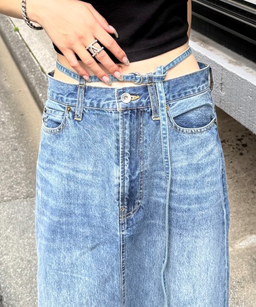 Lui's（ルイス）の「デニムウエストベルトロングスカート（デニムスカート・レディース・ブルー/インディゴブルー・38/36）」の11枚目の写真