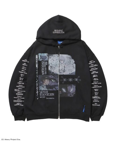 SEQUENZ(シークエンズ)の「【新世紀エヴァンゲリオン×SEQUENZ】EVA BEST SCENE ZIP PK / オーバーサイズ ビッグシルエット ジップパーカー 刺繍 プリント フーディ 裏起毛 ユニセックス(パーカー・メンズ・ブラック/グレー/グリーン系その他5・MEDIUM/LARGE)」の11枚目の写真