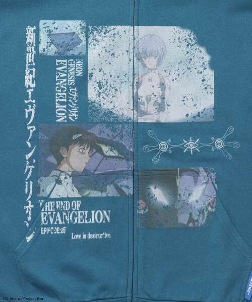 SEQUENZ(シークエンズ)の「【新世紀エヴァンゲリオン×SEQUENZ】EVA BEST SCENE ZIP PK / オーバーサイズ ビッグシルエット ジップパーカー 刺繍 プリント フーディ 裏起毛 ユニセックス(パーカー・メンズ・ブラック/グレー/グリーン系その他5・MEDIUM/LARGE)」の16枚目の写真