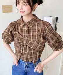 パフスリーブ」に該当するシャツ/ブラウス（ブラウン/茶色系