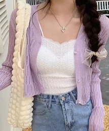 透かし編み」に該当するレディースのカーディガン/ボレロ