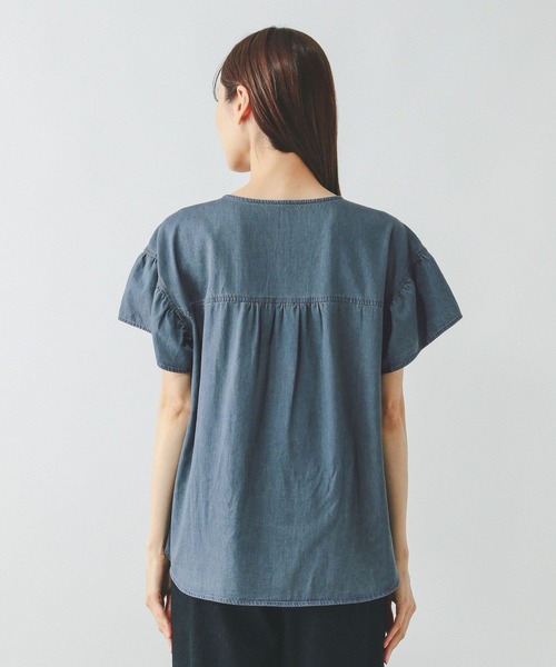 GLOBAL WORK(グローバルワーク)の「デニムフリルブラウス/571291(シャツ/ブラウス・レディース・ベージュ/ブルー・MEDIUM/LARGE)」の14枚目の写真