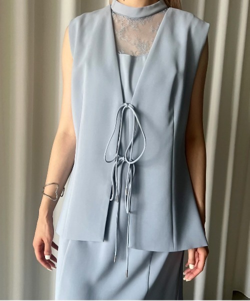 Ameri(アメリ)の「CORD VEST SET MERMAID DRESS(ドレス・レディース・ブラック/ライトブルー/アイボリー・SMALL/MEDIUM)」の13枚目の写真