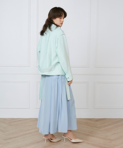 INED(イネド)の「Lanifico Camporeツイードショートコート《la veille by SUPERIOR CLOSET》(トレンチコート・レディース・グリーン系その他/ネイビー・7号/9号/11号)」の7枚目の写真