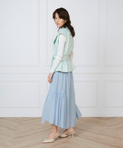 INED(イネド)の「Lanifico Camporeツイードショートコート《la veille by SUPERIOR CLOSET》(トレンチコート・レディース・グリーン系その他/ネイビー・7号/9号/11号)」の9枚目の写真