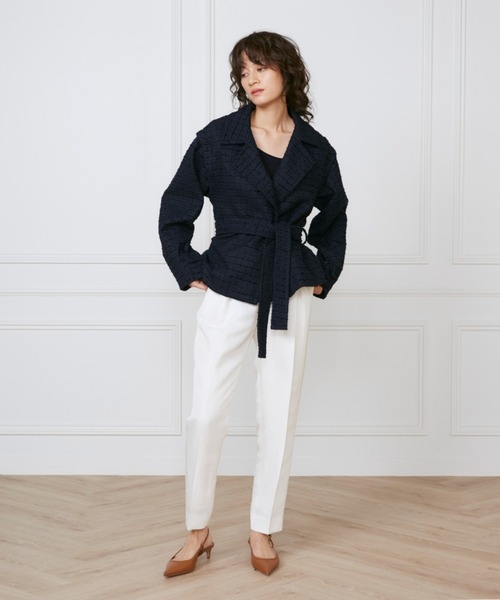 INED(イネド)の「Lanifico Camporeツイードショートコート《la veille by SUPERIOR CLOSET》(トレンチコート・レディース・グリーン系その他/ネイビー・7号/9号/11号)」の11枚目の写真
