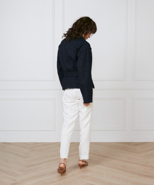 INED(イネド)の「Lanifico Camporeツイードショートコート《la veille by SUPERIOR CLOSET》(トレンチコート・レディース・グリーン系その他/ネイビー・7号/9号/11号)」の13枚目の写真