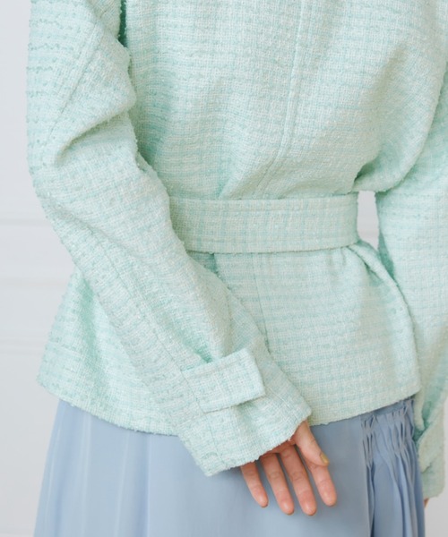 INED(イネド)の「Lanifico Camporeツイードショートコート《la veille by SUPERIOR CLOSET》(トレンチコート・レディース・グリーン系その他/ネイビー・7号/9号/11号)」の19枚目の写真