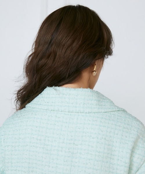 INED(イネド)の「Lanifico Camporeツイードショートコート《la veille by SUPERIOR CLOSET》(トレンチコート・レディース・グリーン系その他/ネイビー・7号/9号/11号)」の20枚目の写真