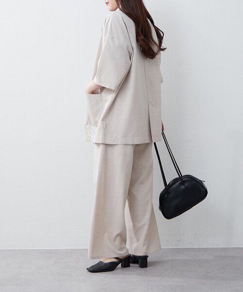Remind me and forever（リマインドミーアンドフォーエバー）の「【上下SET】BIGテーラーWジャケット+ワイドパンツ（テーラードジャケット・レディース・グレー/ブラウン/チャコールグレー/ベージュ・FREE）」の15枚目の写真
