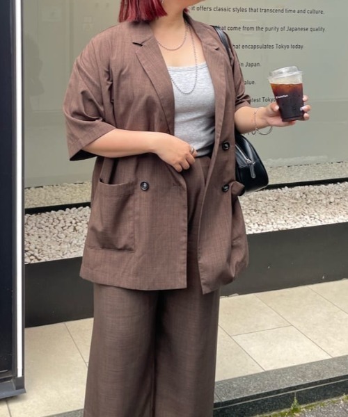 セール】【上下SET】BIGテーラーWジャケット+ワイドパンツ（テーラード