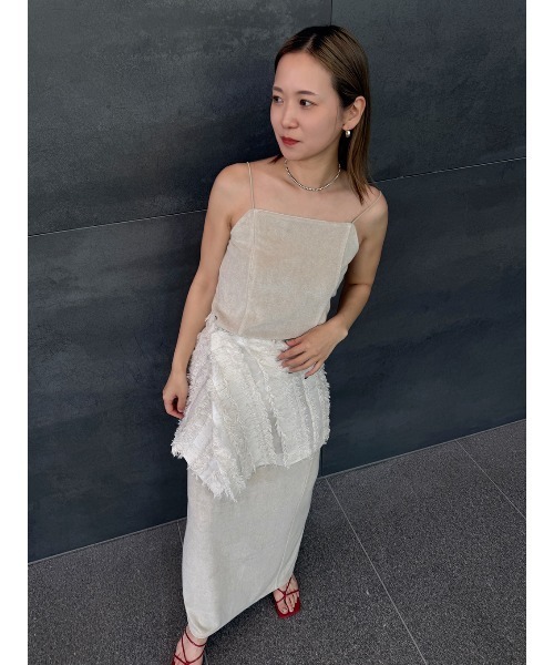 ELCHELE(エルチェレ)の「PILE SEPARATE SET UP(ワンピース・レディース・ダークグレー/オートミール・36/38)」の6枚目の写真